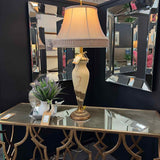 Vintage Urn Style Alabaster & Brass Table Lamp