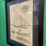 Framed Nautical Blue Print Art