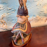 Lladro "Lagartena" by Vincente Martinez Statue with Wood & Velvet Base