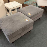Gray Velvet Ottoman