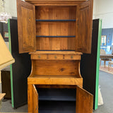 Antique Primitive Pine Stepback Cupboard