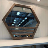 Surya Hexagonal Mango Wood Framed  Mirror
