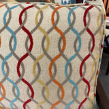 Bassett Wood Frame Arm Chair with Geometric Upholstery