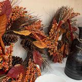 AUTUMN COLLECTION - Berries, Pinecones & Grapevine Wreath