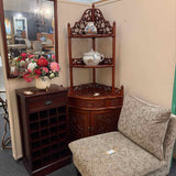 Chinese Style Carved Rosewod Corner Etagere