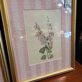 Framed Pink Floral Art with Pink Mat