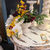 Custom Yellow Orchid Floral in White Vase