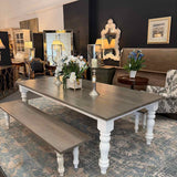Custom Dining Table with Two Benches