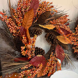 AUTUMN COLLECTION - Berries, Pinecones & Grapevine Wreath