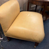Butterscotch Leather Low Back Slipper Chair