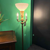 Vintage Brass Torchiere Floor Lamp