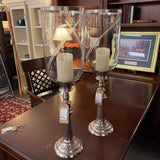 Silver & Glass Candle Hurricane