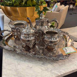 SET OF 5  Silverplate Tea Service Set