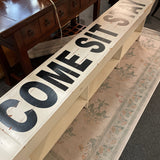 "Come Sit Stay" Distressed Bench w/Storage