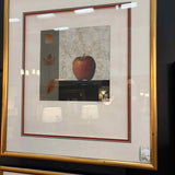 Red Apple & Leaves Framed Art