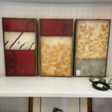 SET of 3 Modern Calligraphy Framed Art