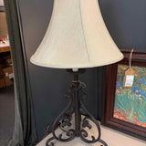 Bronze Table Lamp with Gold Shade