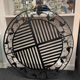 40" Round Black Iron Wall Panel