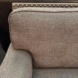 Dark Gray Love Seat with Nail Head Trim