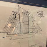 Framed Nautical Blue Print  Art